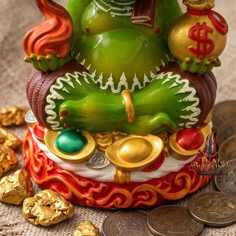 Supreme Phaya Si Hu Ha Ta "Ruai Chap Phlan" (Instant Wealth) Hand-Painted Resin Altar Bucha Statue - Khru Ba Kham Fan Wat Kor Chok 2024 (Master Bucha Edition) Thai Blessing Co By RURUECHA