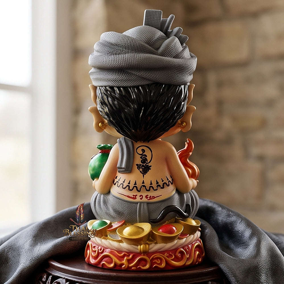 Supreme Phaya Si Hu Ha Ta Ruai Chap Phlan (Instant Wealth) Hand-Painted Resin Altar Bucha Statue - Khru Ba Kham Fan Wat Kor Chok 2024 (Master Bucha Edition) Thai Blessing Co By RURUECHA