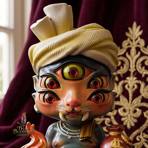 Supreme Phaya Si Hu Ha Ta "Ruai Chap Phlan" (Instant Wealth) Hand-Painted Resin Altar Bucha Statue - Khru Ba Kham Fan Wat Kor Chok 2024 (Master Bucha Edition) Thai Blessing Co By RURUECHA