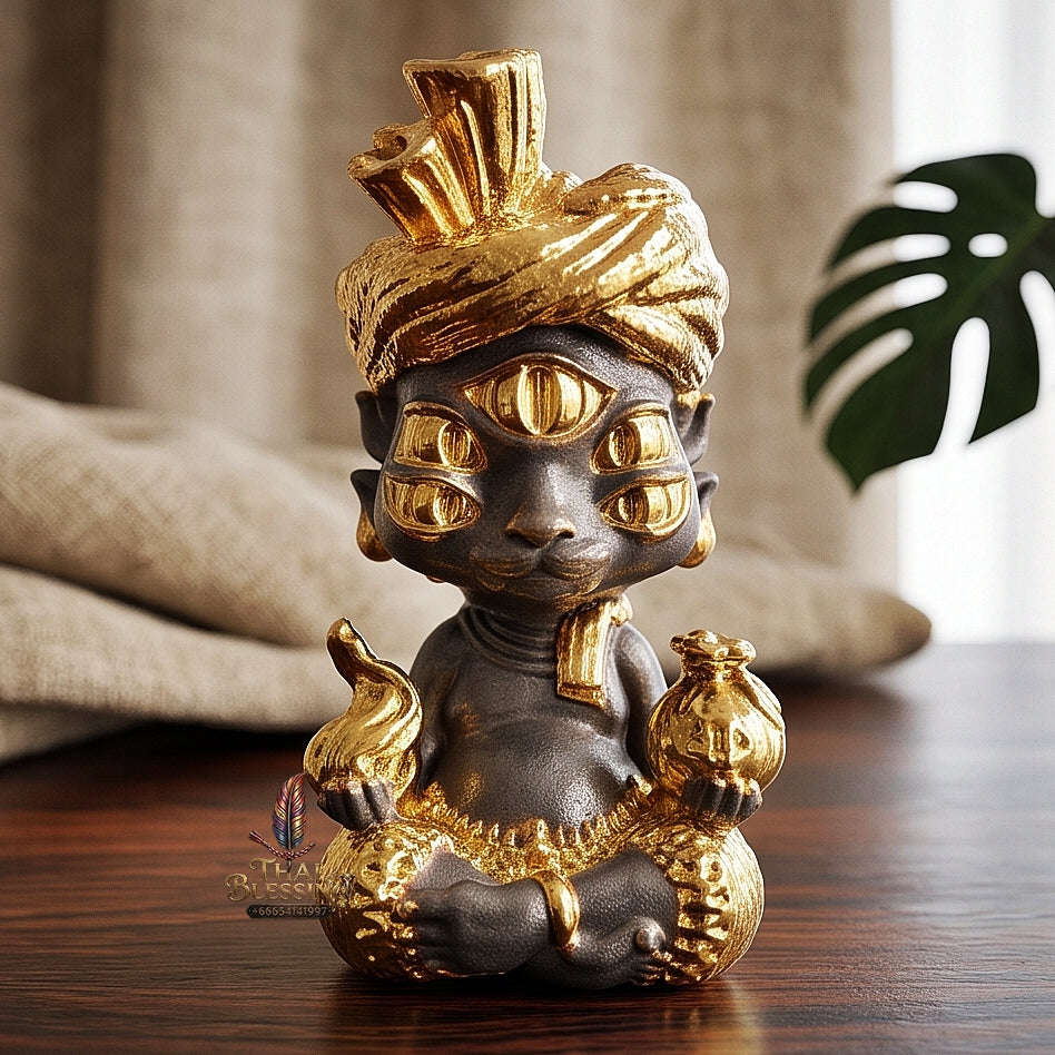 Supreme Phaya Si Hu Ha Ta "Ruai Chap Phlan" (Instant Wealth) Khan Long Hin Gold-Dipped Deity - Khru Ba Kham Fan Wat Kor Chok 2024 (Master Edition) Thai Blessing Co By RURUECHA
