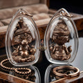 Supreme Phaya Si Hu Ha Ta "Ruai Chap Phlan" (Instant Wealth) Rom Man Pu Copper Deity - Khru Ba Kham Fan Wat Kor Chok 2024 (Master Edition) Thai Blessing Co By RURUECHA