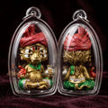 Supreme Phaya Si Hu Ha Ta "Ruai Chap Phlan" (Instant Wealth) Satin Yellow Partially Painted Deity - Khru Ba Kham Fan Wat Kor Chok 2024 (Master Edition) Thai Blessing Co By RURUECHA