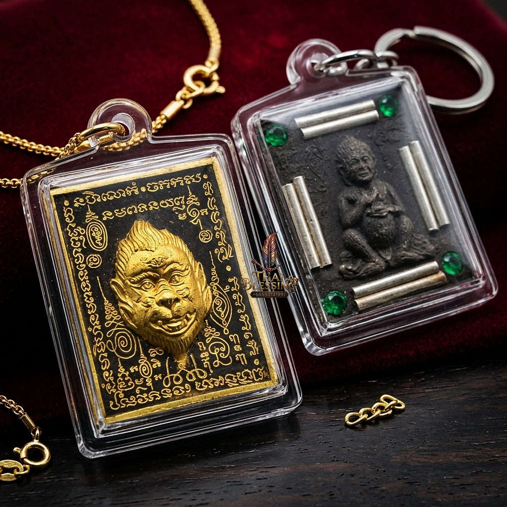 Supreme Phaya Si Hu Ha Ta "Ruai Lon Meu" (Overflowing Wealth) Black Holy Herb Powder Gold-Brushed Deity - Khru Ba Kham Fan Wat Kor Chok 2026 (Master Edition) Thai Blessing Co By RURUECHA