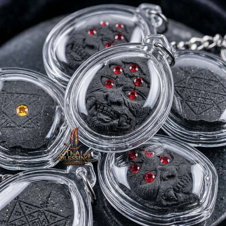 Supreme Phaya Si Hu Ha Ta "Sacred Black Powder" Wealth & Fate Alignment Amulet - Khru Ba Nuea Rit Wat Tha Nak 2014 (Master Edition) Thai Blessing Co By RURUECHA
