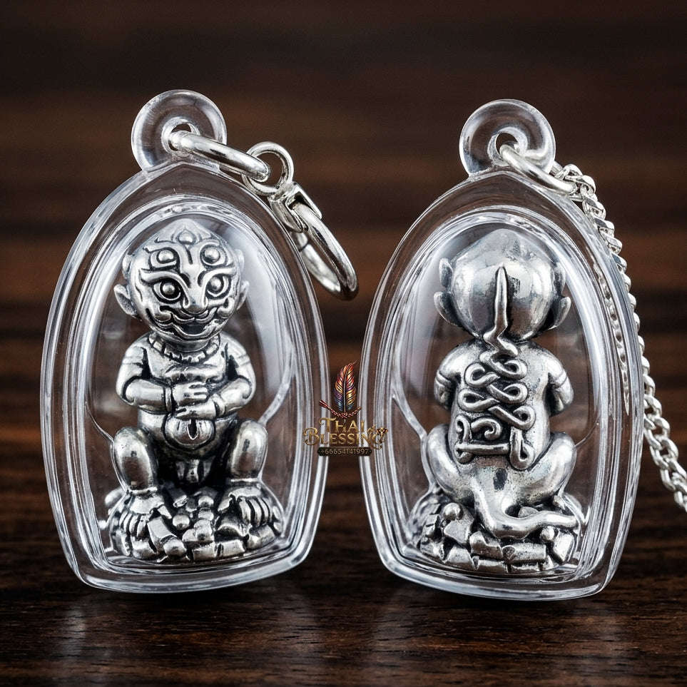 Supreme Phaya Si Hu Ha Ta "Satin Polished Alpaca with Black Oxide" Sculptural Statue Amulet - Khru Ba Tao Wat Thung Setthi (Wat Ubosot Ban Lao) 2024 (Master Alpaca Edition) Thai Blessing Co By RURUECHA