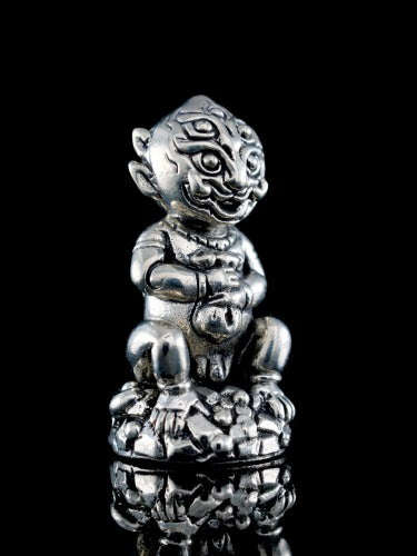 Supreme Phaya Si Hu Ha Ta "Satin Polished Alpaca with Black Oxide" Sculptural Statue Amulet - Khru Ba Tao Wat Thung Setthi (Wat Ubosot Ban Lao) 2024 (Master Alpaca Edition) Thai Blessing Co By RURUECHA