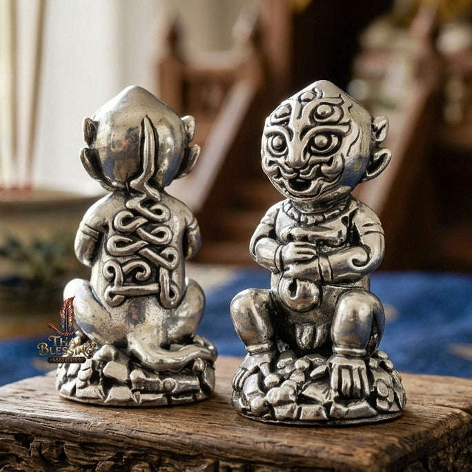 Supreme Phaya Si Hu Ha Ta "Satin Polished Alpaca with Black Oxide" Sculptural Statue Amulet - Khru Ba Tao Wat Thung Setthi (Wat Ubosot Ban Lao) 2024 (Master Alpaca Edition) Thai Blessing Co By RURUECHA