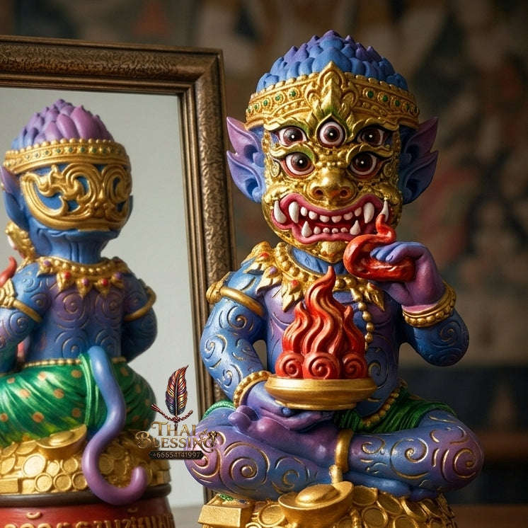 Supreme Phaya Si Hu Ha Ta "Thrap Mongkhon" (Auspicious Treasure) 7-Inch Altar Statue - Phra Khru Palat Thanaphat Wat Thammachai Mongkhon 2025 (Master Bucha Edition) Thai Blessing Co By RURUECHA