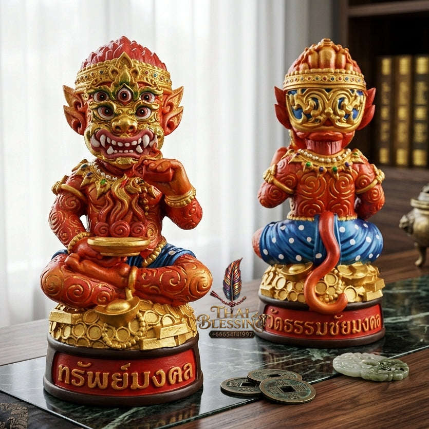Supreme Phaya Si Hu Ha Ta "Thrap Mongkhon" (Auspicious Treasure) 7-Inch Altar Statue - Phra Khru Palat Thanaphat Wat Thammachai Mongkhon 2025 (Master Bucha Edition) Thai Blessing Co By RURUECHA