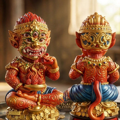 Supreme Phaya Si Hu Ha Ta "Thrap Mongkhon" (Auspicious Treasure) 7-Inch Altar Statue - Phra Khru Palat Thanaphat Wat Thammachai Mongkhon 2025 (Master Bucha Edition) Thai Blessing Co By RURUECHA