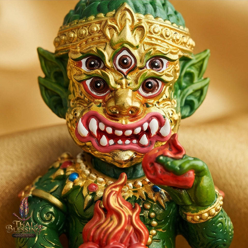 Supreme Phaya Si Hu Ha Ta "Thrap Mongkhon" (Auspicious Treasure) 7-Inch Altar Statue - Phra Khru Palat Thanaphat Wat Thammachai Mongkhon 2025 (Master Bucha Edition) Thai Blessing Co By RURUECHA