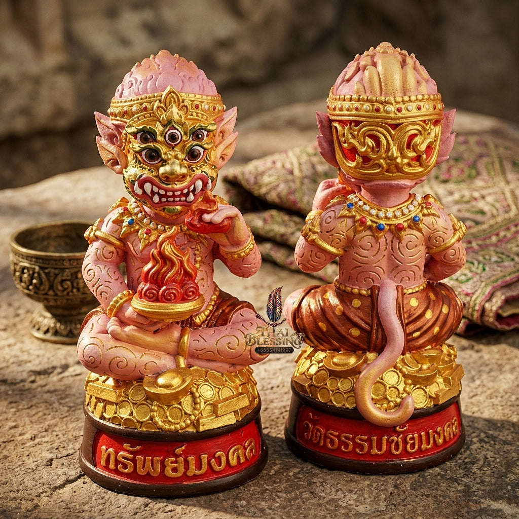 Supreme Phaya Si Hu Ha Ta "Thrap Mongkhon" (Auspicious Treasure) 7-Inch Altar Statue - Phra Khru Palat Thanaphat Wat Thammachai Mongkhon 2025 (Master Bucha Edition) Thai Blessing Co By RURUECHA