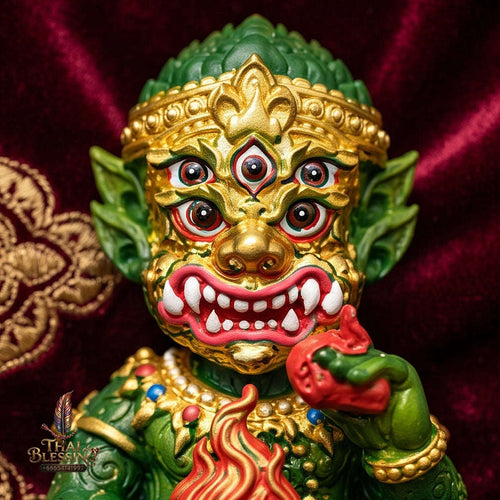 Supreme Phaya Si Hu Ha Ta "Thrap Mongkhon" (Auspicious Treasure) 7-Inch Altar Statue - Phra Khru Palat Thanaphat Wat Thammachai Mongkhon 2025 (Master Bucha Edition) Thai Blessing Co By RURUECHA
