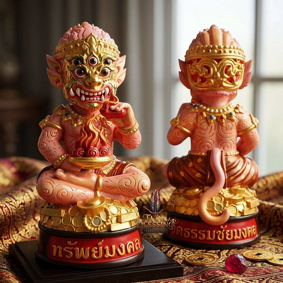 Supreme Phaya Si Hu Ha Ta "Thrap Mongkhon" (Auspicious Treasure) 7-Inch Altar Statue - Phra Khru Palat Thanaphat Wat Thammachai Mongkhon 2025 (Master Bucha Edition) Thai Blessing Co By RURUECHA