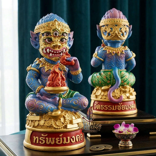 Supreme Phaya Si Hu Ha Ta "Thrap Mongkhon" (Auspicious Treasure) 7-Inch Altar Statue - Phra Khru Palat Thanaphat Wat Thammachai Mongkhon 2025 (Master Bucha Edition) Thai Blessing Co By RURUECHA