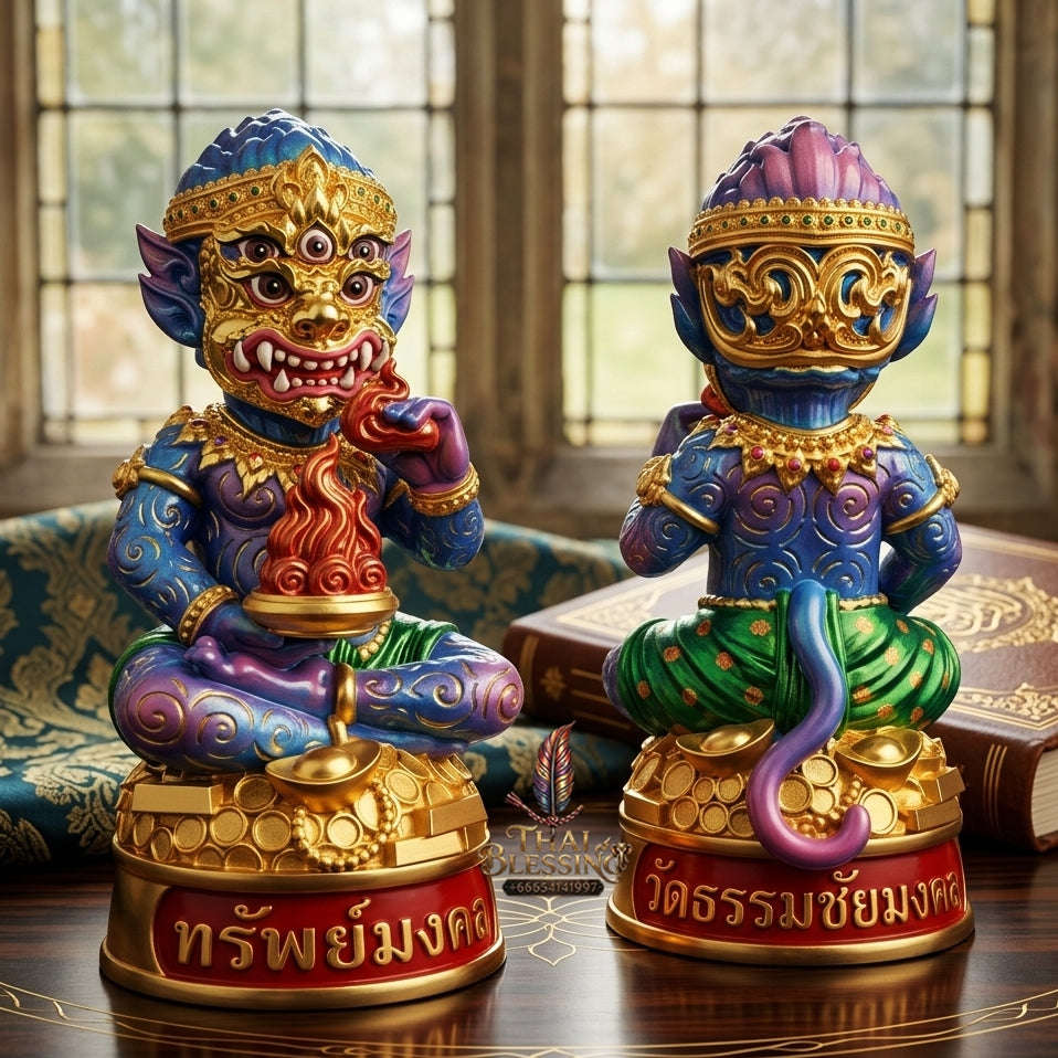 Supreme Phaya Si Hu Ha Ta "Thrap Mongkhon" (Auspicious Treasure) 7-Inch Altar Statue - Phra Khru Palat Thanaphat Wat Thammachai Mongkhon 2025 (Master Bucha Edition) Thai Blessing Co By RURUECHA