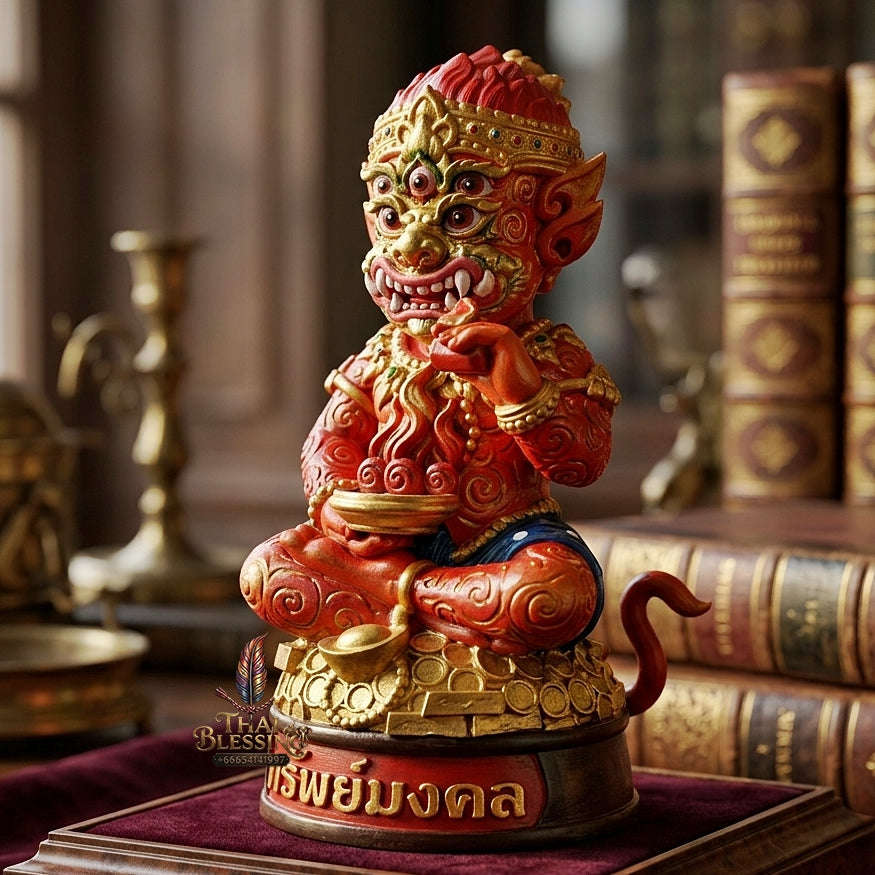 Supreme Phaya Si Hu Ha Ta "Thrap Mongkhon" (Auspicious Treasure) 7-Inch Altar Statue - Phra Khru Palat Thanaphat Wat Thammachai Mongkhon 2025 (Master Bucha Edition) Thai Blessing Co By RURUECHA