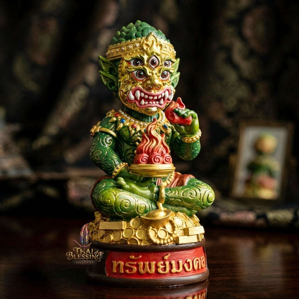Supreme Phaya Si Hu Ha Ta "Thrap Mongkhon" (Auspicious Treasure) 7-Inch Altar Statue - Phra Khru Palat Thanaphat Wat Thammachai Mongkhon 2025 (Master Bucha Edition) Thai Blessing Co By RURUECHA