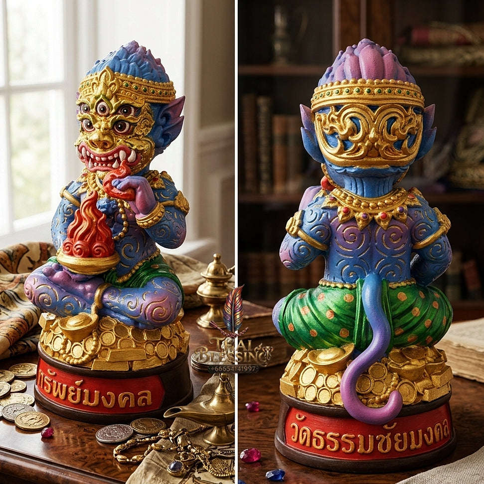 Supreme Phaya Si Hu Ha Ta "Thrap Mongkhon" (Auspicious Treasure) 7-Inch Altar Statue - Phra Khru Palat Thanaphat Wat Thammachai Mongkhon 2025 (Master Bucha Edition) Thai Blessing Co By RURUECHA