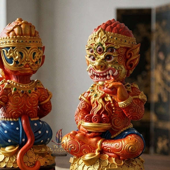 Supreme Phaya Si Hu Ha Ta "Thrap Mongkhon" (Auspicious Treasure) 7-Inch Altar Statue - Phra Khru Palat Thanaphat Wat Thammachai Mongkhon 2025 (Master Bucha Edition) Thai Blessing Co By RURUECHA
