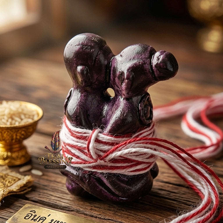 Supreme Pho Pu Khru Noi Tan "In Koo" Sacred Chanuan Bronze Paired Lover Talisman - Chiang Mai 2017/2561 (Master Metta & Seduction Edition) Thai Blessing Co By RURUECHA
