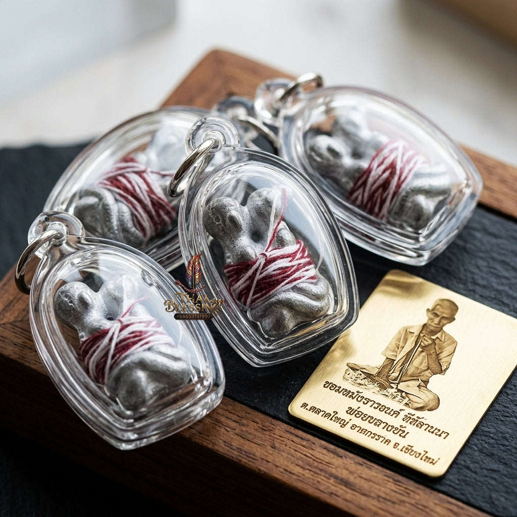 Supreme Pho Pu Khru Noi Tan "In Koo" Sacred Occult Lead Paired Lover Talisman - Chiang Mai 2017/2561 (Master Love & Wealth Edition) Thai Blessing Co By RURUECHA