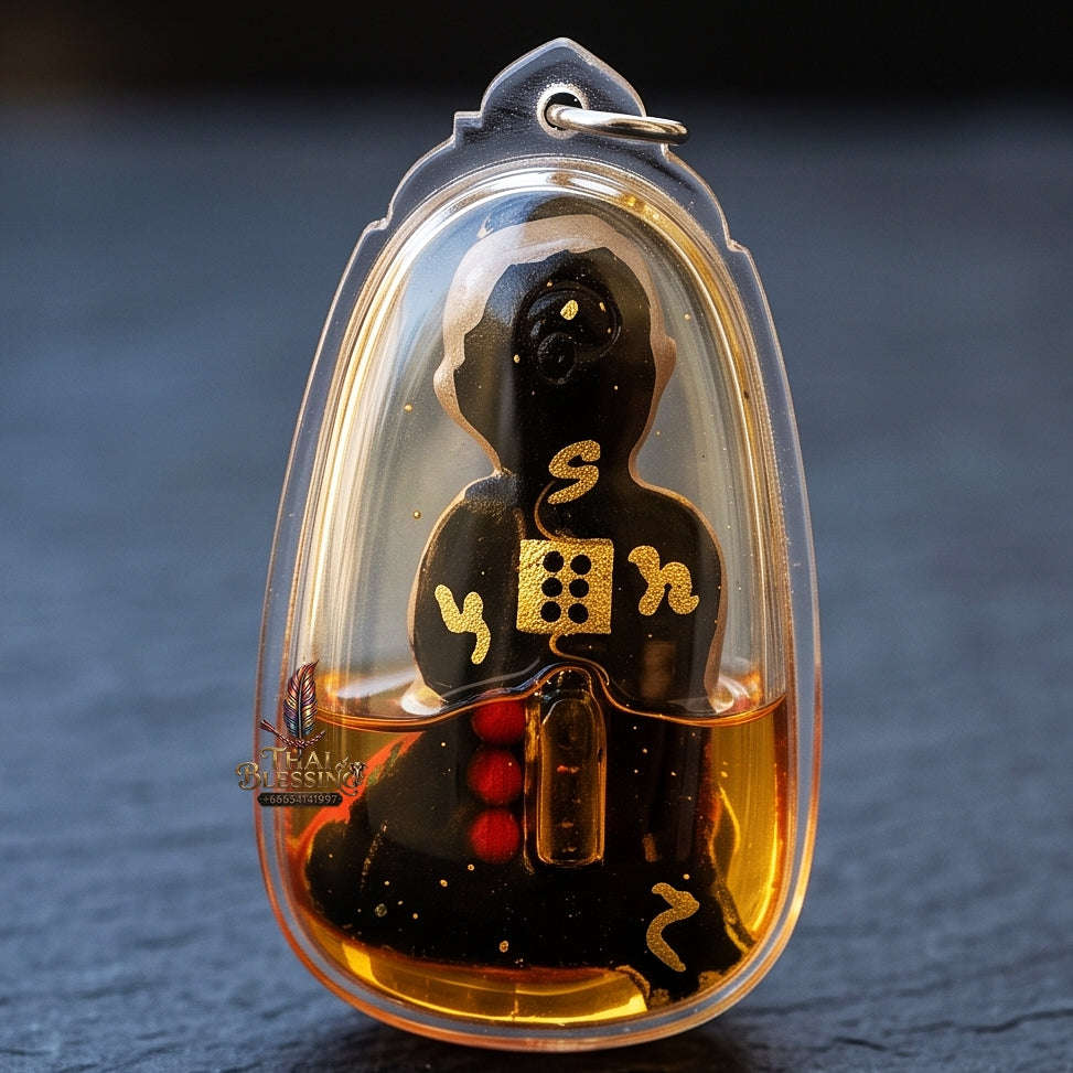 Supreme Phra-Achan Ek "Kuman Den Chai" Sacred Herbal & Ghost Powder Effigy - Wat Pa Tueng 2014 (Master Necromantic Wealth & Guardian Edition) Thai Blessing Co By RURUECHA