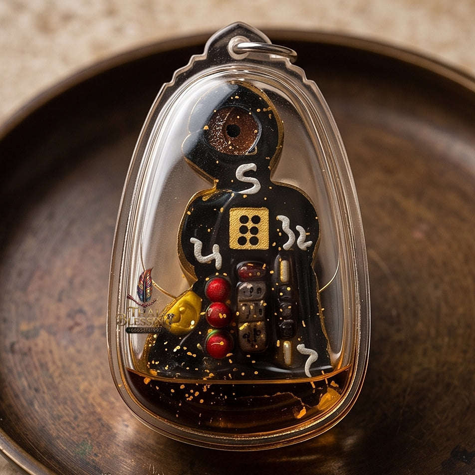 Supreme Phra-Achan Ek "Kuman Den Chai" Sacred Herbal & Ghost Powder Effigy - Wat Pa Tueng 2014 (Master Necromantic Wealth & Guardian Edition) Thai Blessing Co By RURUECHA