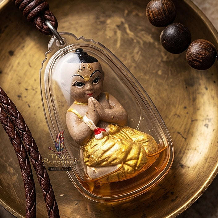 Supreme Phra-Achan Ek "Kuman Den Chai" Sacred Herbal & Ghost Powder Effigy - Wat Pa Tueng 2014 (Master Necromantic Wealth & Guardian Edition) Thai Blessing Co By RURUECHA