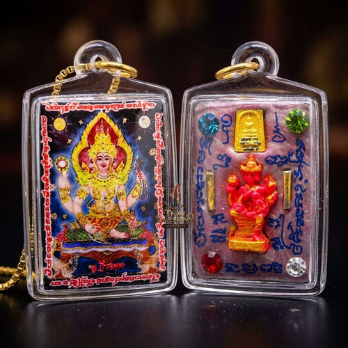 Supreme Phra Phrom (Four-Faced Brahma) Sacred Powder Locket - Ajarn Weerathep Yannakhru Prasit 2013 (Master Edition) Thai Blessing Co By RURUECHA