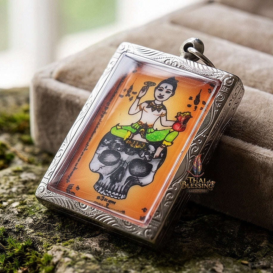 Supreme Phrai Kuman Nopphakao Sacred Ghost Oil Cased Locket - Ajarn Weerathep Yannakhru Prasit 2013 (Master Edition) Thai Blessing Co By RURUECHA