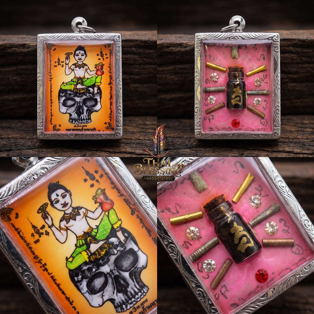 Supreme Phrai Kuman Nopphakao Sacred Ghost Oil Cased Locket - Ajarn Weerathep Yannakhru Prasit 2013 (Master Edition) Thai Blessing Co By RURUECHA