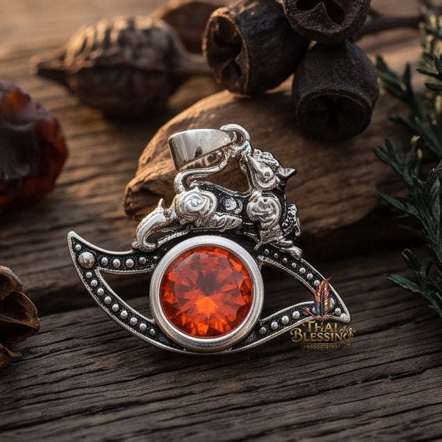 Supreme Phraya Phathorn Diamond Eye Silver-Plated Bronze Pendant - Luang Pu In Wat Nong Mek 2017 (Master Edition) Thai Blessing Co By RURUECHA