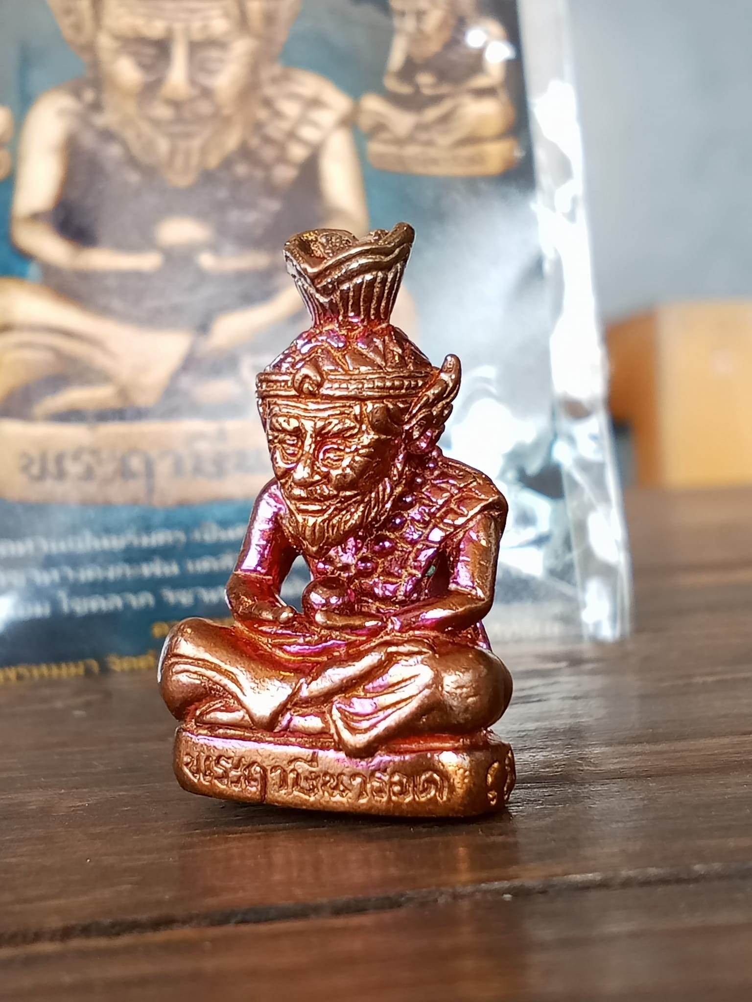 Supreme Ruesi Narot amulet statue in gold and bronze finish for feng shui and spiritual practices