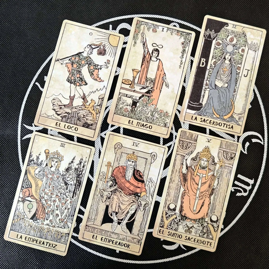 🎴 Tarot Cards Spanish Vintage Tarot Deck Spanish Edition 78pcs﻿ | Suitable for Beginners & Enthusiasts | Birthday Gift & Party Game
