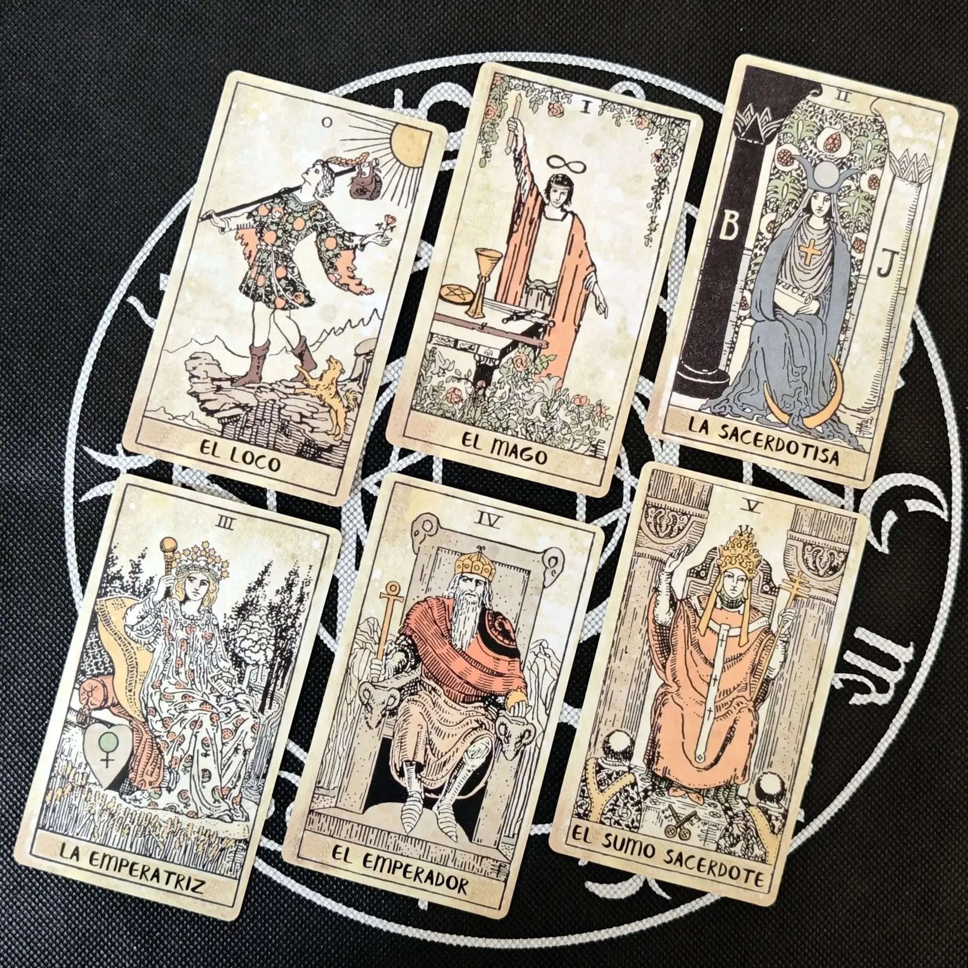 🎴 Tarot Cards Spanish Vintage Tarot Deck Spanish Edition 78pcs﻿ | Suitable for Beginners & Enthusiasts | Birthday Gift & Party Game