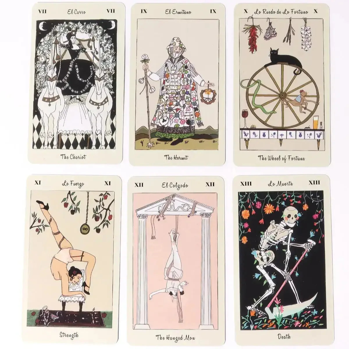 Tarot De Carlotydes Deck – 78 Pcs Poker-Size Divination Cards for Friend Party Entertainment | Compact 10.3 x 6 cm