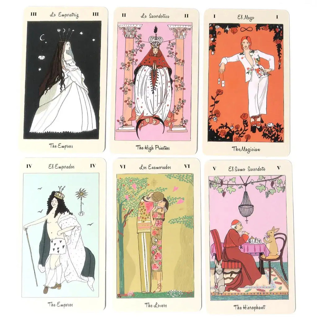 Tarot De Carlotydes Deck – 78 Pcs Poker-Size Divination Cards for Friend Party Entertainment | Compact 10.3 x 6 cm