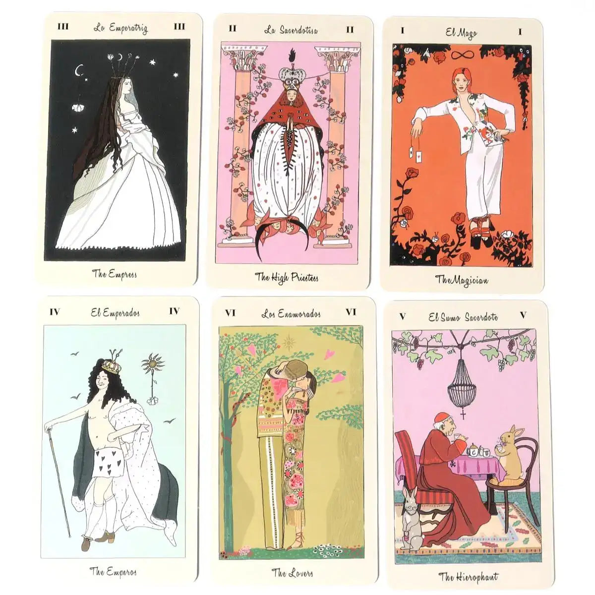 Tarot De Carlotydes Deck – 78 Pcs Poker-Size Divination Cards for Friend Party Entertainment | Compact 10.3 x 6 cm