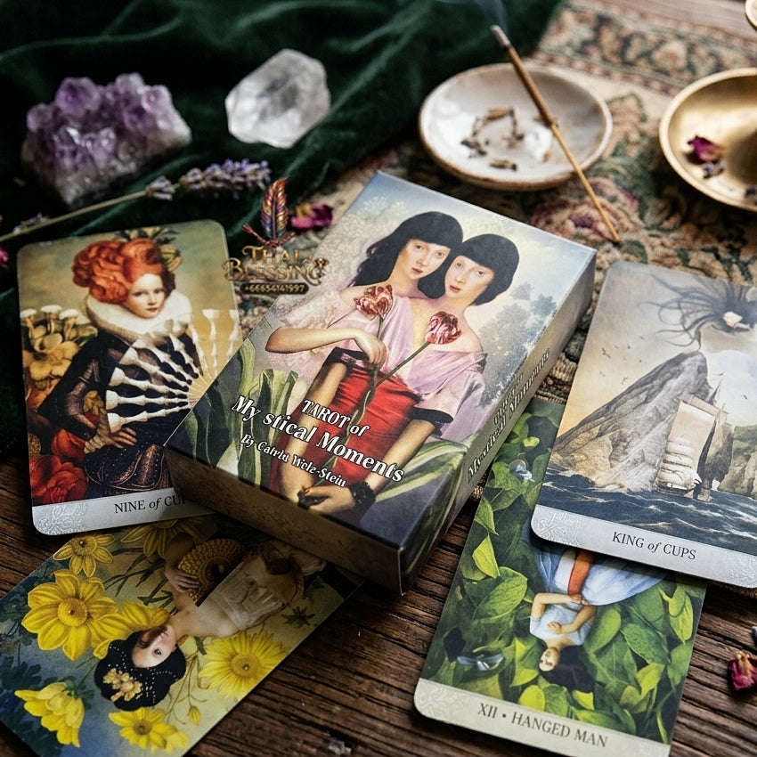 Tarot of Mystical Moments Deck (83 Pcs Cards Edition) - Surreal Collage Art by Catrin Welz-Stein English Edition for Intuitive Readings, Divination & Tarot Collectors Thai Blessing Co By RURUECHA