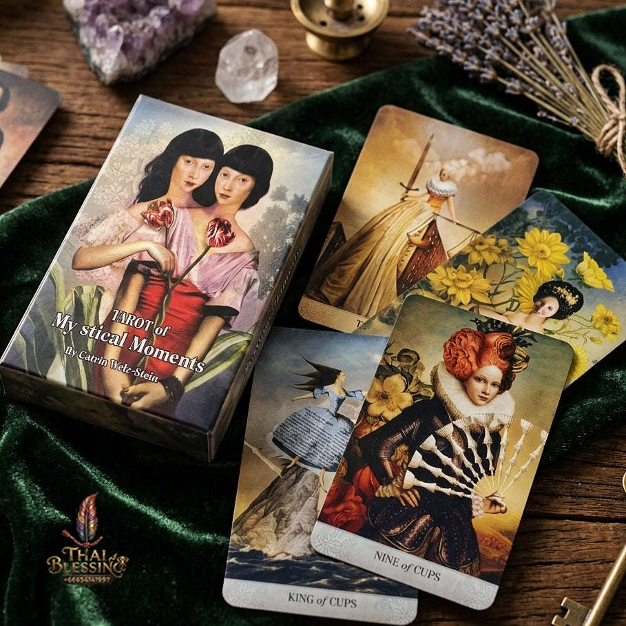 Tarot of Mystical Moments Deck (83 Pcs Cards Edition) - Surreal Collage Art by Catrin Welz-Stein English Edition for Intuitive Readings, Divination & Tarot Collectors Thai Blessing Co By RURUECHA