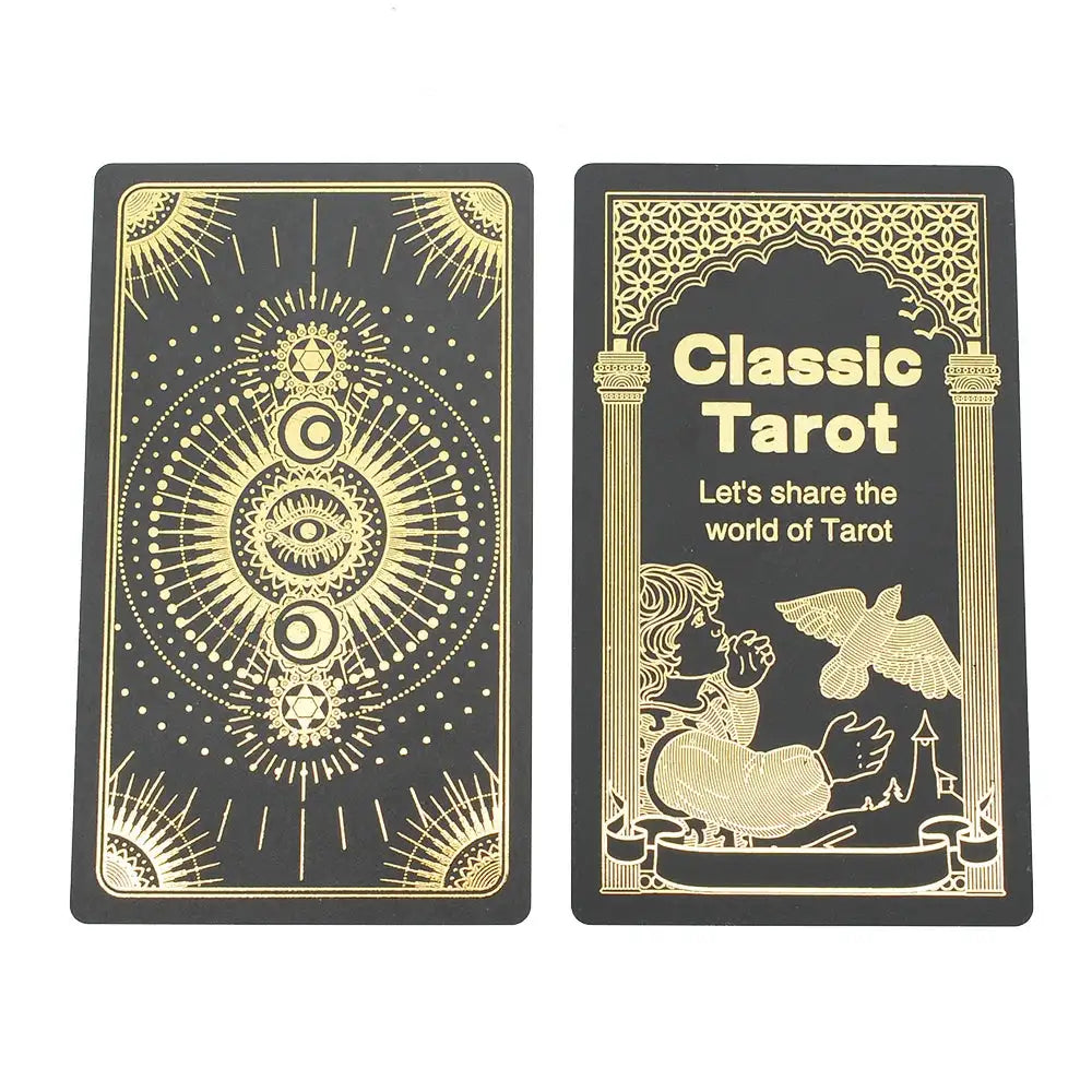 ✨ Plastic Rider-Waite Tarot Cards – 78 Durable, Waterproof PVC Cards with Sophisticated Gold Foil Print for Divination and Game Play