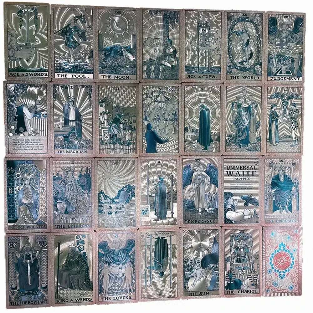 ✨ Plastic Rider-Waite Tarot Cards – 78 Durable, Waterproof PVC Cards with Sophisticated Gold Foil Print for Divination and Game Play