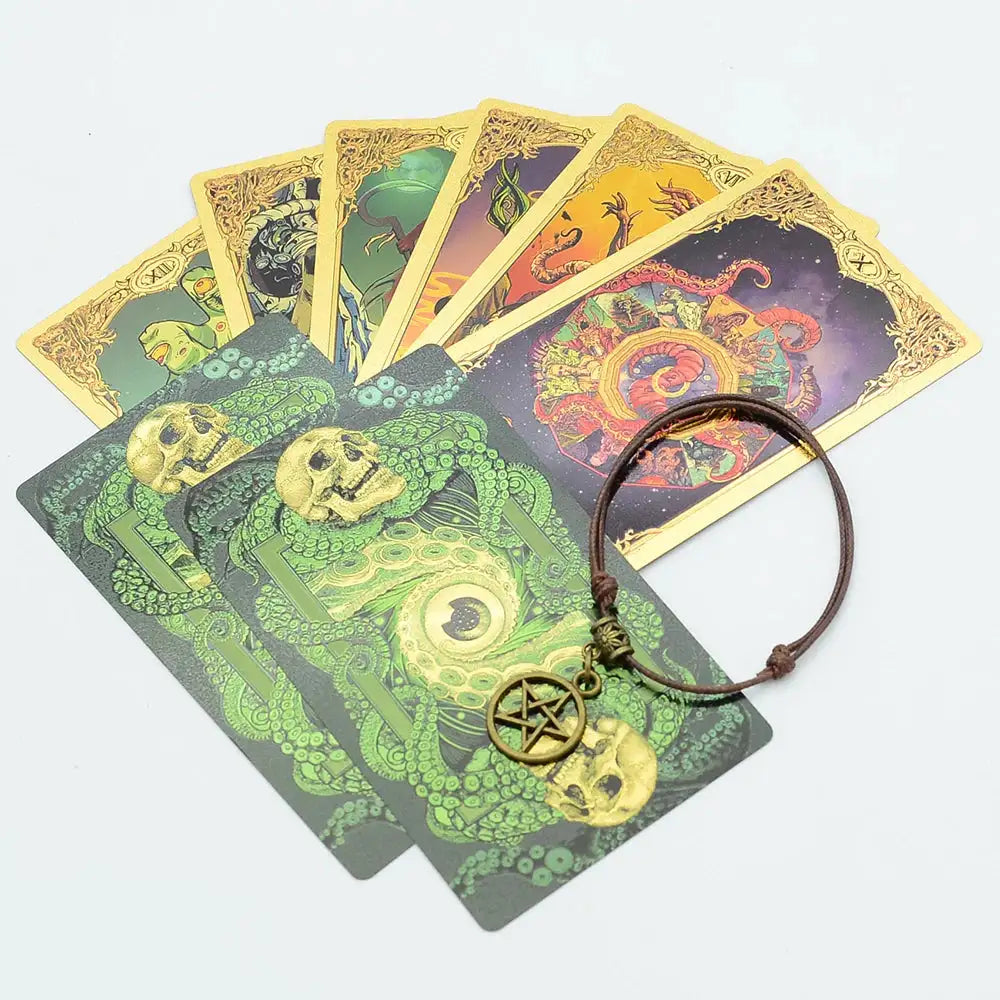✨ Plastic Rider-Waite Tarot Cards – 78 Durable, Waterproof PVC Cards with Sophisticated Gold Foil Print for Divination and Game Play