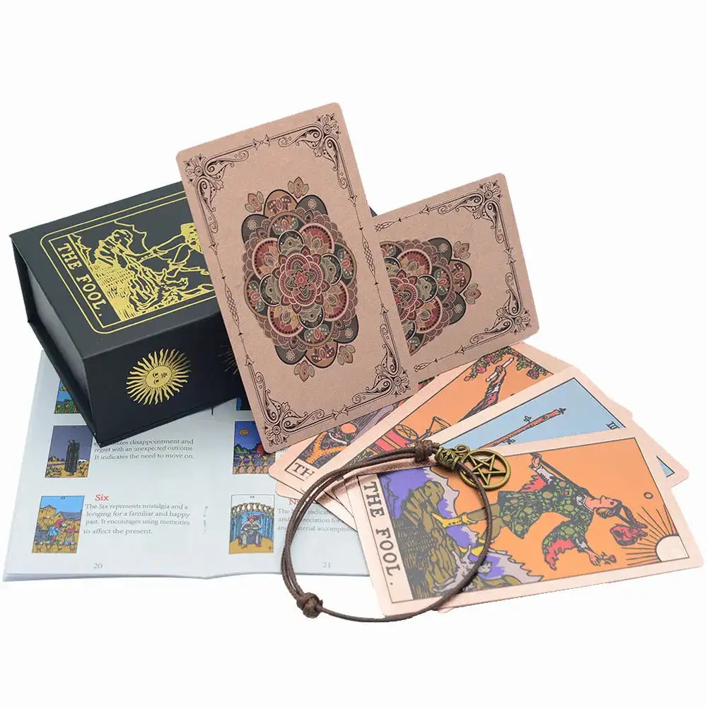 ✨ Plastic Rider-Waite Tarot Cards – 78 Durable, Waterproof PVC Cards with Sophisticated Gold Foil Print for Divination and Game Play Rose gold