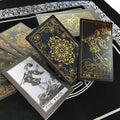 ✨ Plastic Rider-Waite Tarot Cards – 78 Durable, Waterproof PVC Cards with Sophisticated Gold Foil Print for Divination and Game Play Black