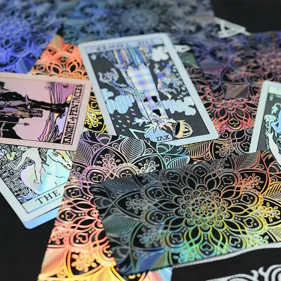 ✨ Plastic Rider-Waite Tarot Cards – 78 Durable, Waterproof PVC Cards with Sophisticated Gold Foil Print for Divination and Game Play Laser A