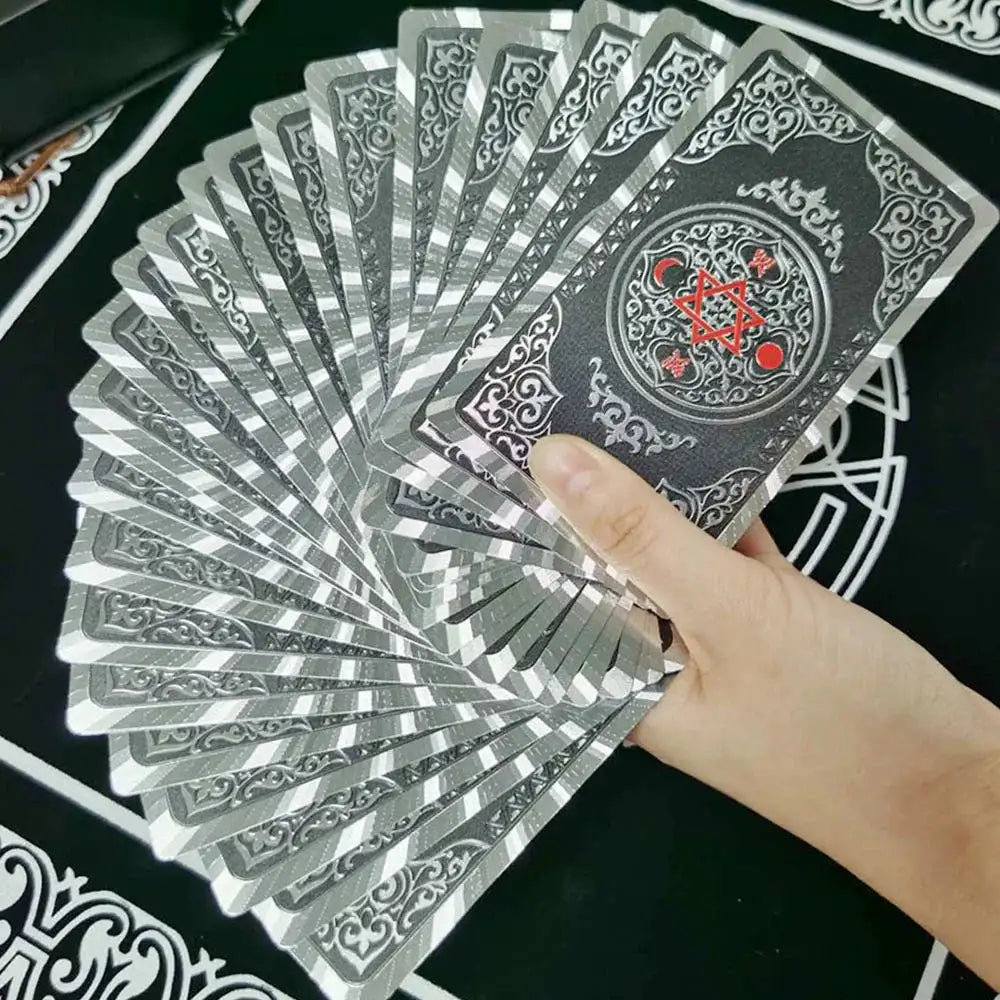 ✨ Plastic Rider-Waite Tarot Cards – 78 Durable, Waterproof PVC Cards with Sophisticated Gold Foil Print for Divination and Game Play