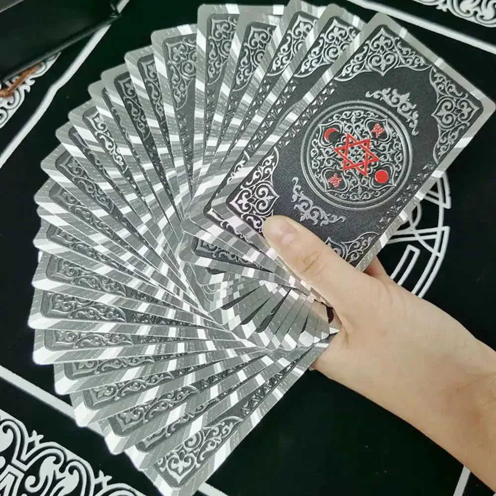 ✨ Plastic Rider-Waite Tarot Cards – 78 Durable, Waterproof PVC Cards with Sophisticated Gold Foil Print for Divination and Game Play