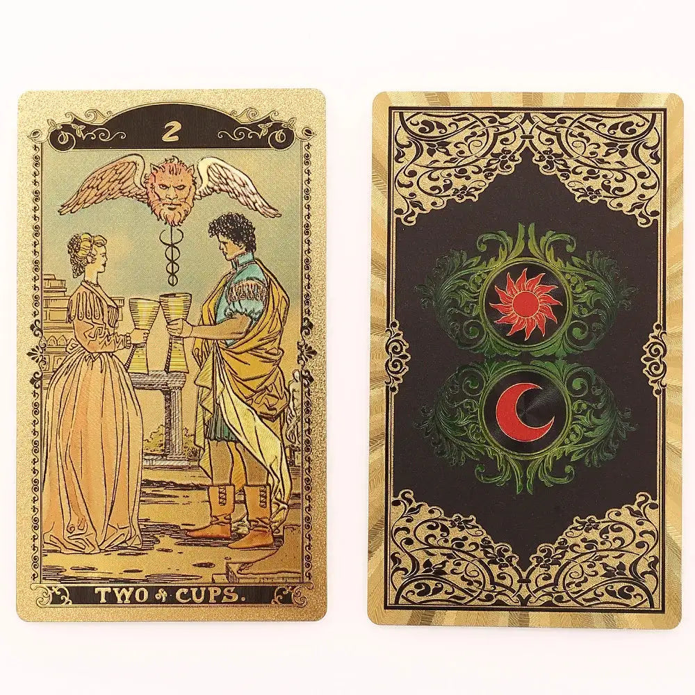 ✨ Plastic Rider-Waite Tarot Cards – 78 Durable, Waterproof PVC Cards with Sophisticated Gold Foil Print for Divination and Game Play